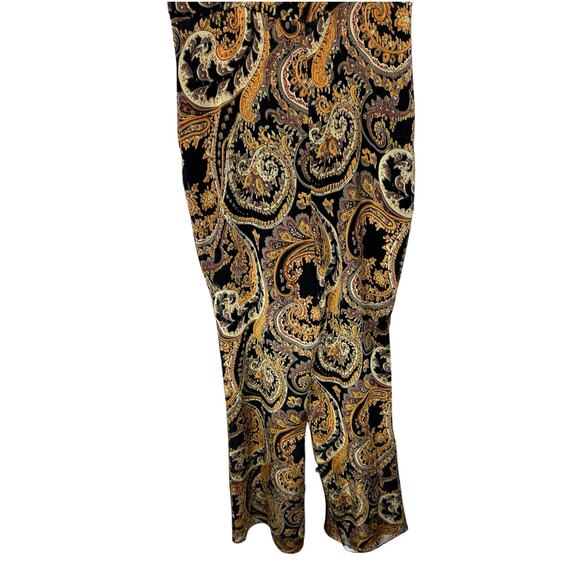House of Harlow Revolve Gold Black Paisley Night Out Samaya Jumpsuit Size XS - Picture 5 of 15